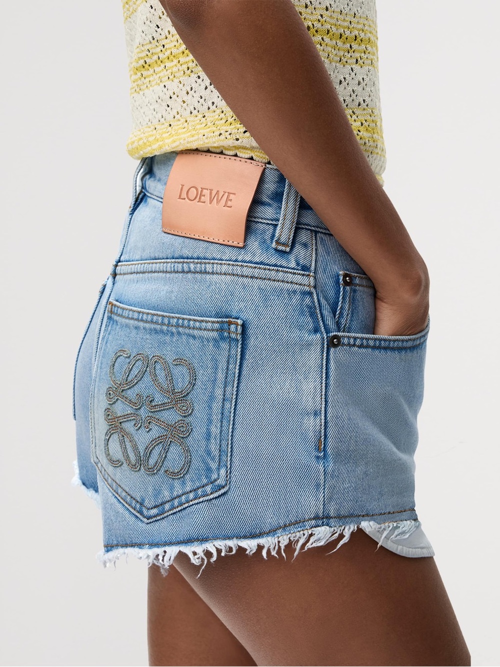 Loewe x Paula's Ibiza Anagram Denim Shorts Fr38